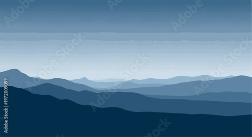 Abstract mountain range illustration panoramic view landscape