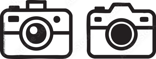 Minimal camera icon pack with photo lens and gallery elements