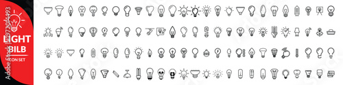 Light Bulb Icons. Minimalist Vector Illustration for Innovation and Smart Technology