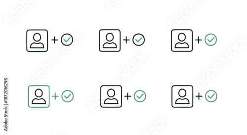 User profile icon with checkmark in different styles.
