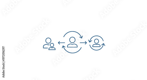 User interaction and communication network concept.