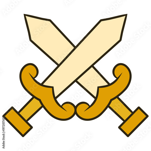 Crossed Swords Icon Illustration