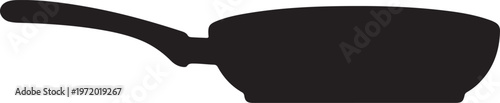Black silhouette of a frying pan with a handle, representing cooking and culinary arts.