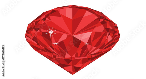 Brilliant Red Ruby Gemstone - Faceted Precious Stone, Luxury Jewel