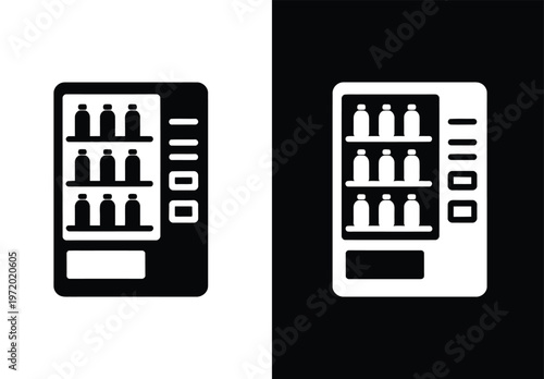Black and white vending machine icons