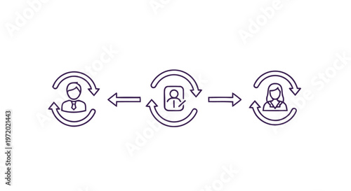 Workflow Icon Depicting Employee Onboarding and Offboarding Process.