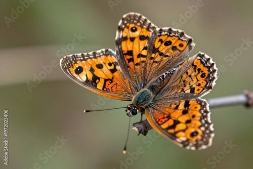 A butterfly sitting on top of a twig