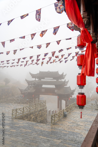 Shuangfeng Village, Xuan'en of Tujia ethnic group in Xiangxi, China, a village that still maintains a traditional lifestyle
