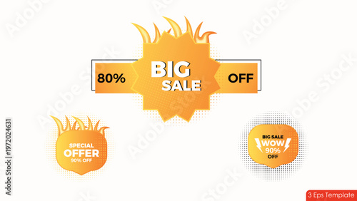 Sale and Discount Labels flash Boosting sell bubble Template