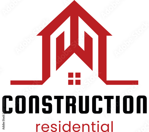 Modern real estate company logo design featuring a house icon symbol with a professional roof concept for a property business illustration