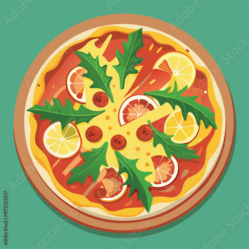 Delicious pizza with various toppings