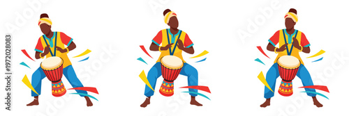 picture of African teenagers playing drums