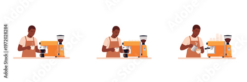 picture of an African teenager working as a barista