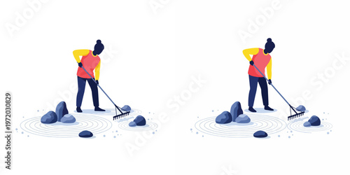 picture of a man cleaning a river