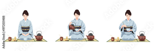 image of a woman preparing a tea party