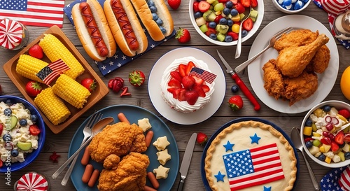 Festive fourth of july feast a patriotic spread of american summer foods