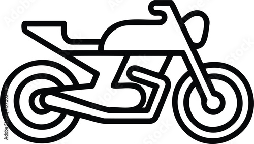 Modern outline motorcycle icon line art vector graphic with versatile