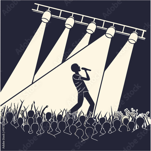 Silhouette vector illustration of a man on a swing
