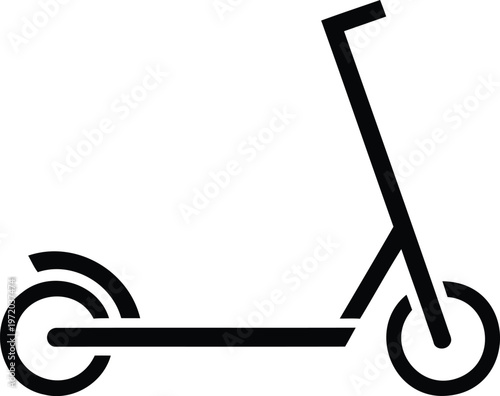 Kick scooter icon with electric scooter with personal transport