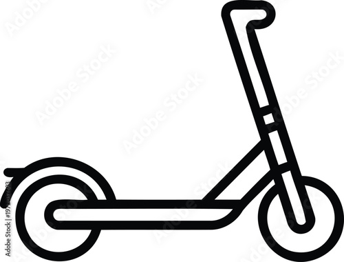 Kick scooter icon with electric scooter with personal transport