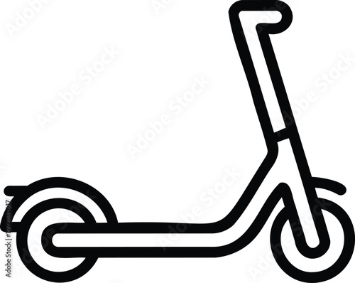Line art illustration of a scooter with kick scooter with single line