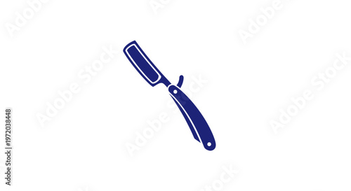 Vintage Straight Razor Icon - Classic Barber Tool