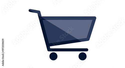 Modern Shopping Cart Icon, E-commerce Symbol, Online Storefront Graphic