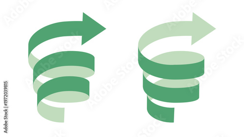 3D Spiral Arrow Icon Set