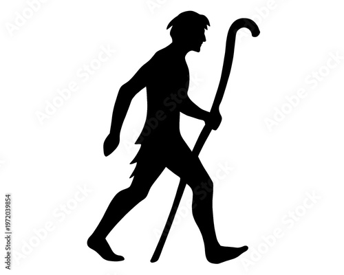 silhouette of ancient humans, vector illustration
