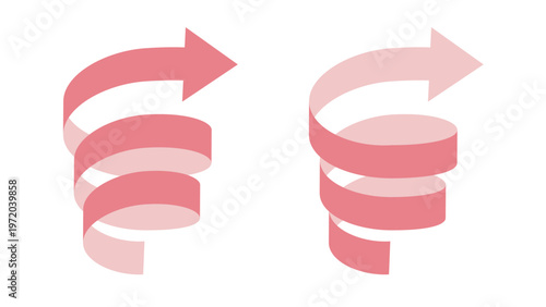 3D Spiral Arrow Icon Set