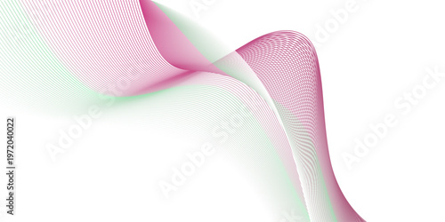 Dynamic minimal smoke sound line. Energy abstract smooth colorful gradient frequency isolated element creative blend. Science tech swirls with thin twisted connected vibration curve lines design.
