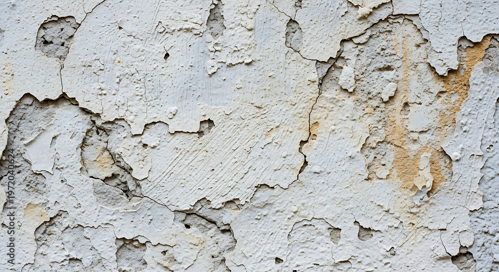 Obraz premium Weathered and distressed vintage plaster wall texture with cracked surface and rustic industrial construction background for an aged aesthetic design material