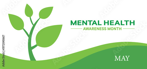Mental health awareness month, illustration Background