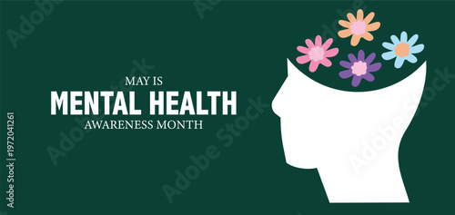 Mental health awareness month, illustration Background