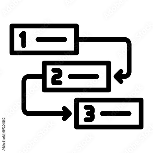 Sequential Task Order Line Icon