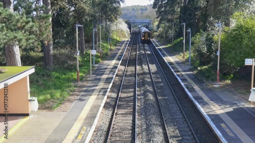 great british railways 4K rural station warwickshire england uk