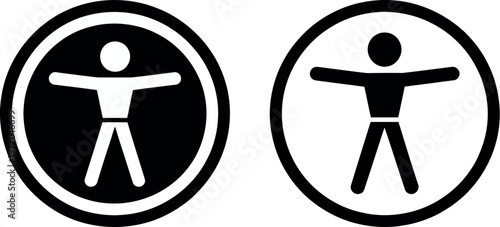 Accessibility icon universal symbol vector design disabled access mobility aid sign isolated transparent background for web UI