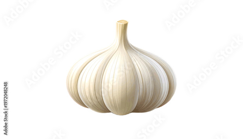 Realistic garlic bulb with detailed cloves and natural texture isolated as fresh vegetable ingredient vector