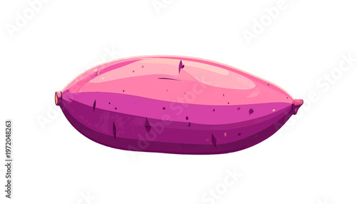 Purple sweet potato with smooth skin presented as whole root vegetable ingredient for cooking meals vector