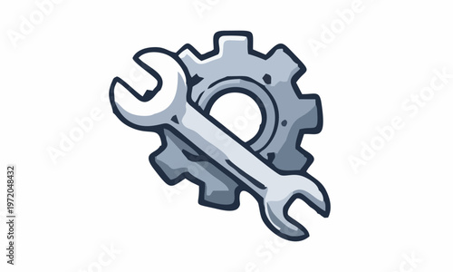 line art color of repair service cartoon illustration