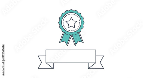 Award Ribbon Star Symbol.