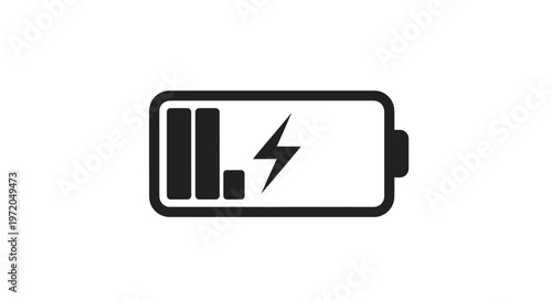 Battery icon with low charge.