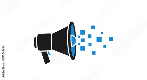 Black Megaphone Loudspeaker Icon.