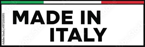 Made in Italy label emblem with Italian flag colors isolated on white background vector design