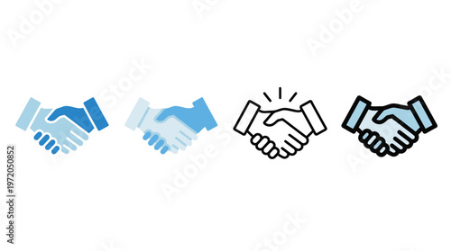 Business agreement handshake icon in different style vector illustration, friendly handshake icon for apps and websites
