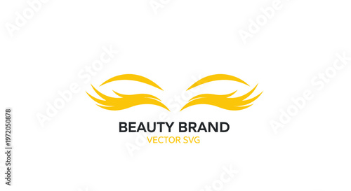Elegant Golden Eyelashes Logo - Beauty Brand Vector Icon