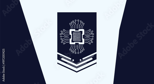 Abstract Digital Circuitry Design Featuring a Central Processing Unit.