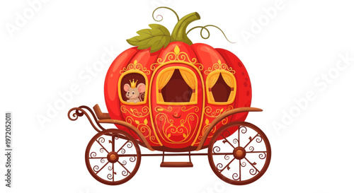 Fairy Tale Pumpkin Carriage with Mouse Princess