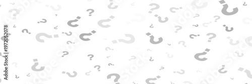 Question mark seamless pattern. Repeating interrogation patern. Hand drawn black simple icon on white sample background. Repeated modern wallpaper for design prints. Repeat swatch.