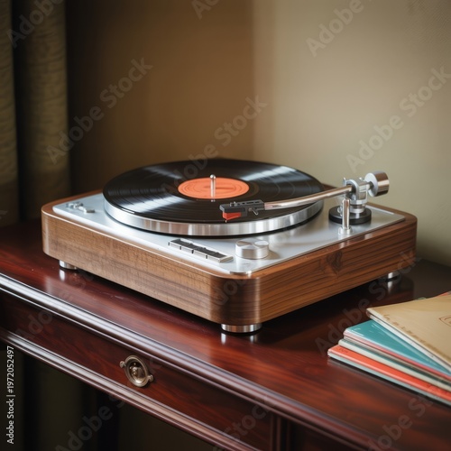 Vinyl Player A vintage vinyl player with bold expressive lines
